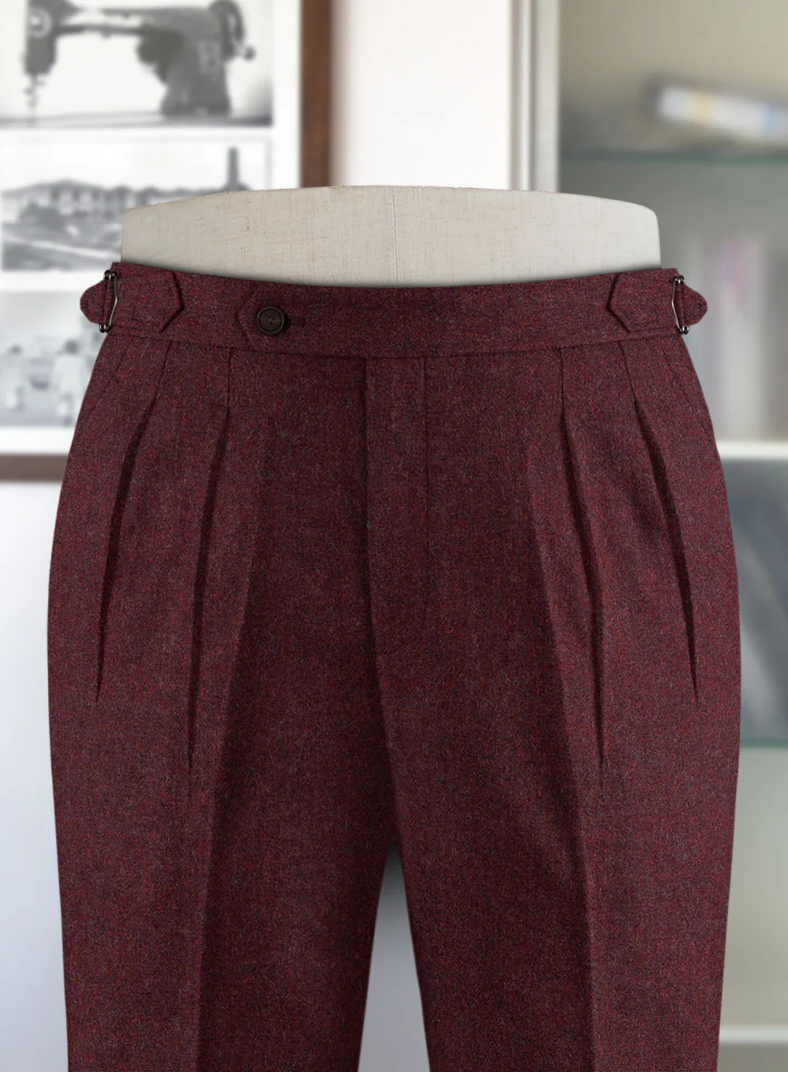 Naples Sangria Highland Tweed Trousers - Image 3