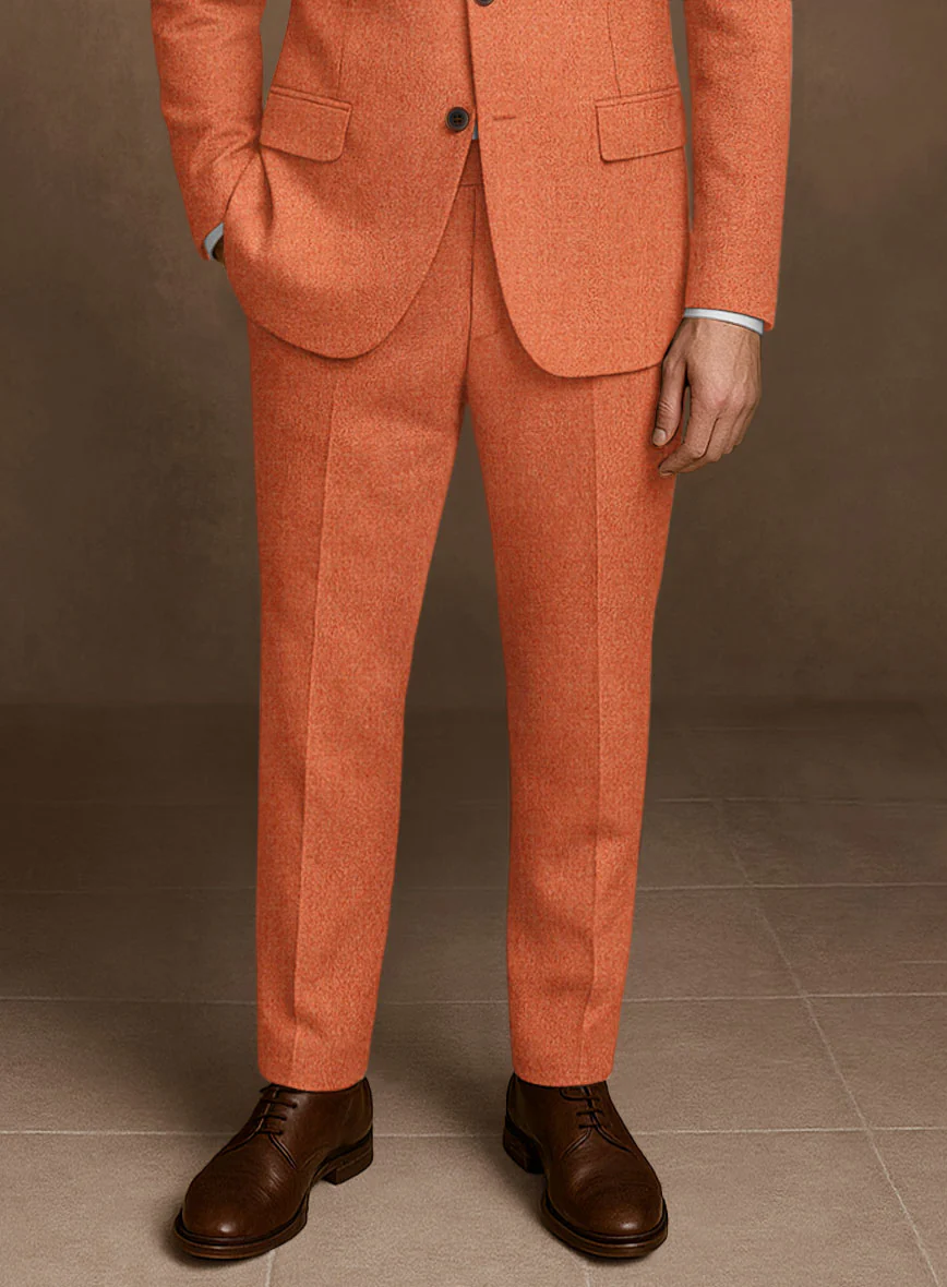 Naples Spring Orange Tweed Pants - Image 2