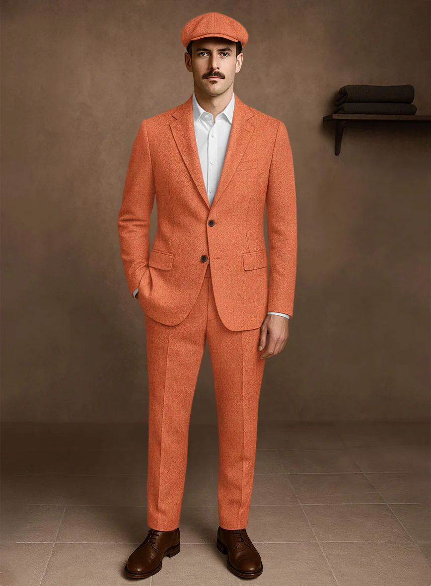 Naples Spring Orange Tweed Suit