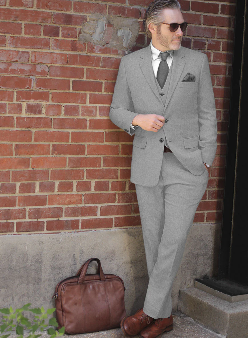 Naples Steel Gray Tweed Suit - Image 2