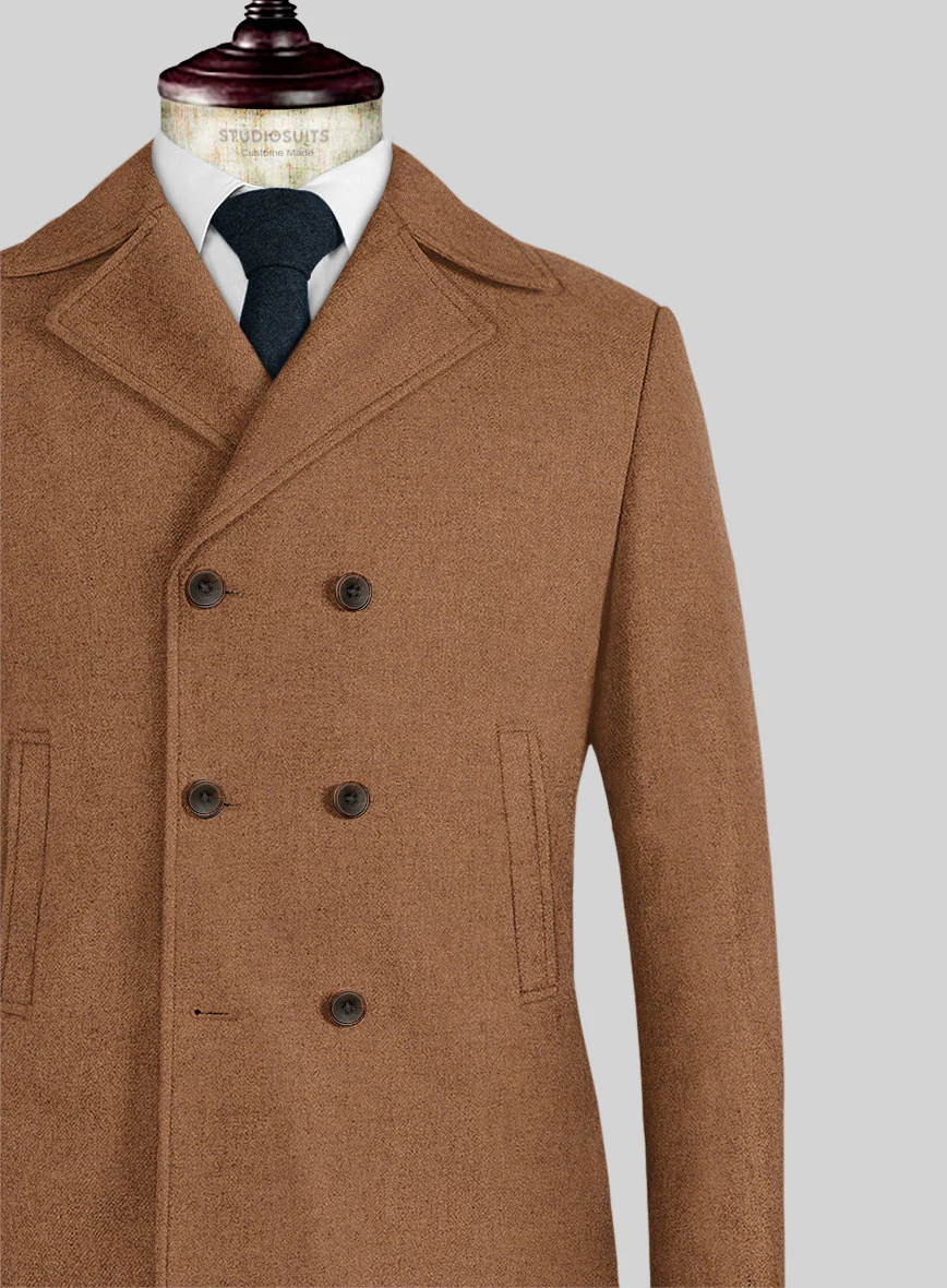 Naples Tobacco Tweed Pea Coat - Image 2