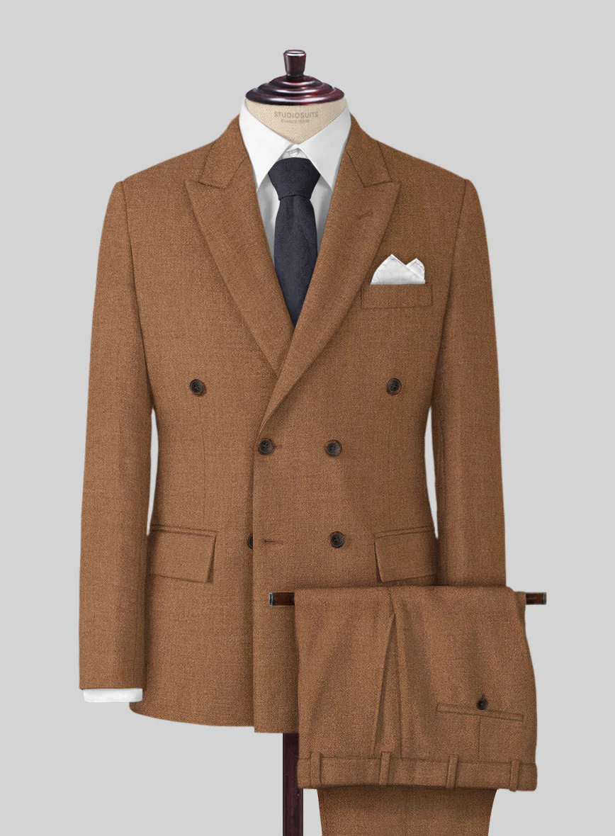 Naples Tobacco Tweed Double Breasted Suit