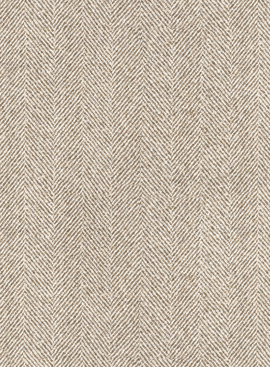 Naples Wide Herringbone Beige Tweed Suit - Image 5