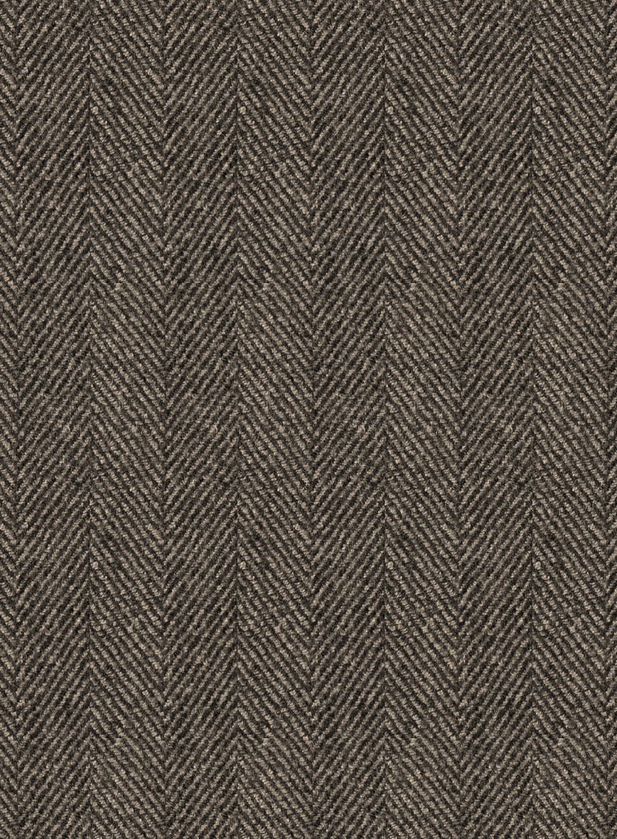 Naples Wide Herringbone Brown Tweed Jacket - Image 3