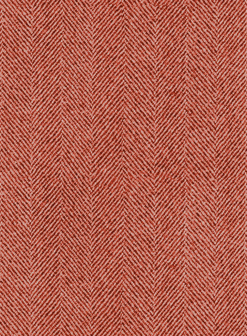 Naples Wide Herringbone Caramine Pink Tweed Pants - Image 3