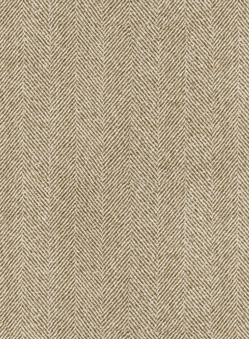 Naples Wide Herringbone Dark Beige Tweed Pants - Image 2