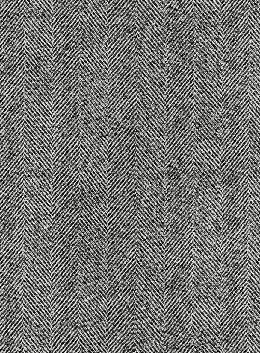 Naples Wide Herringbone Gray Tweed Pants - Image 2