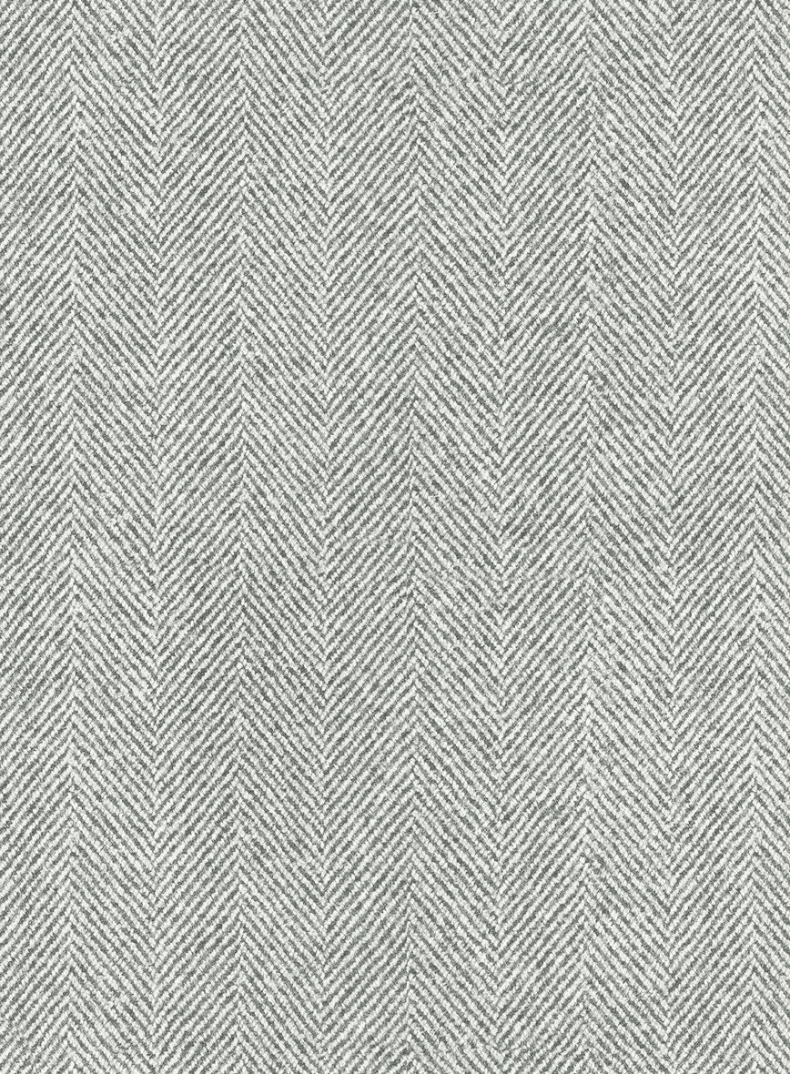 Naples Wide Herringbone Light Gray Tweed Pants - Image 4