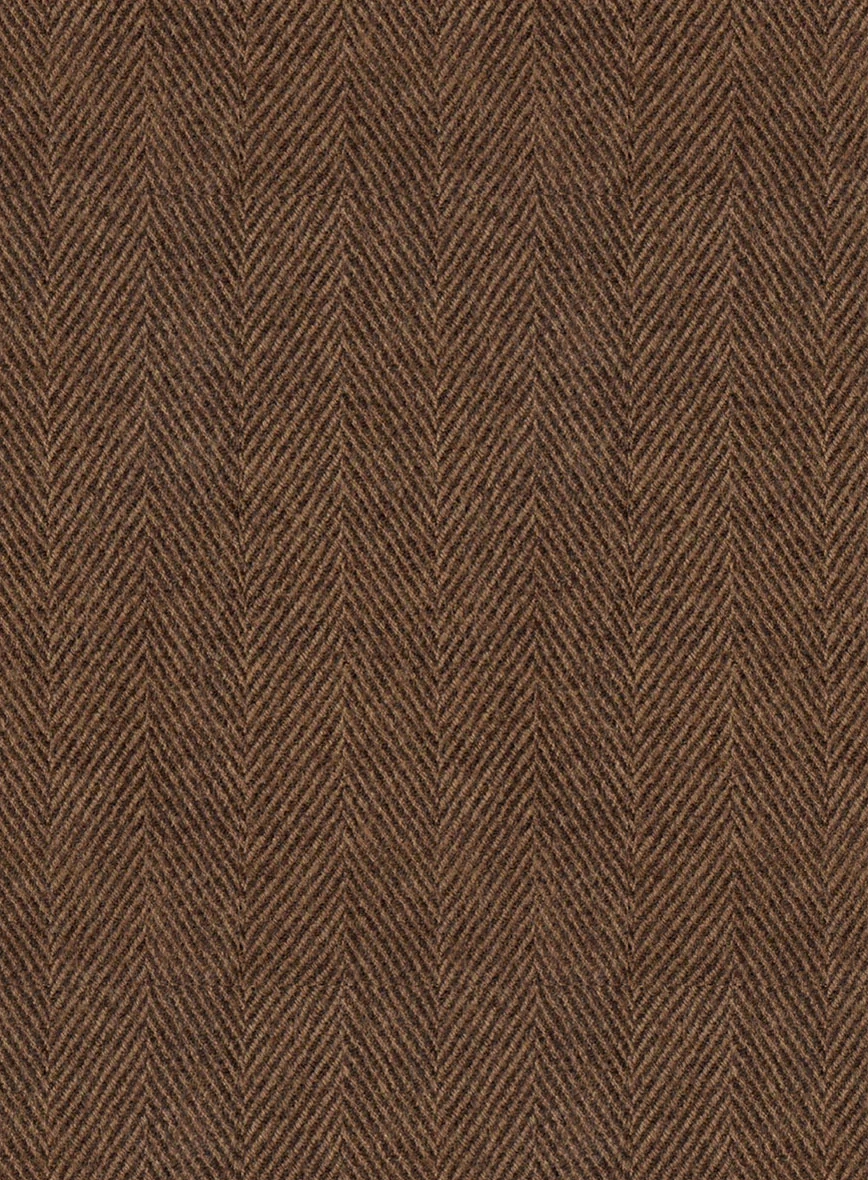 Naples Wide Herringbone Tan Tweed Jacket - Image 3