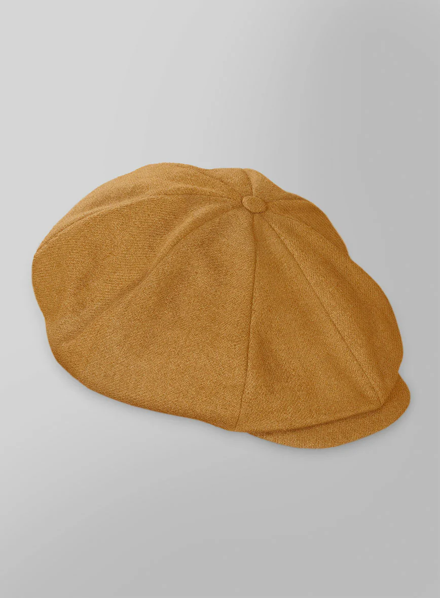 Naples Yellow Tweed Newsboy Cap - Image 3