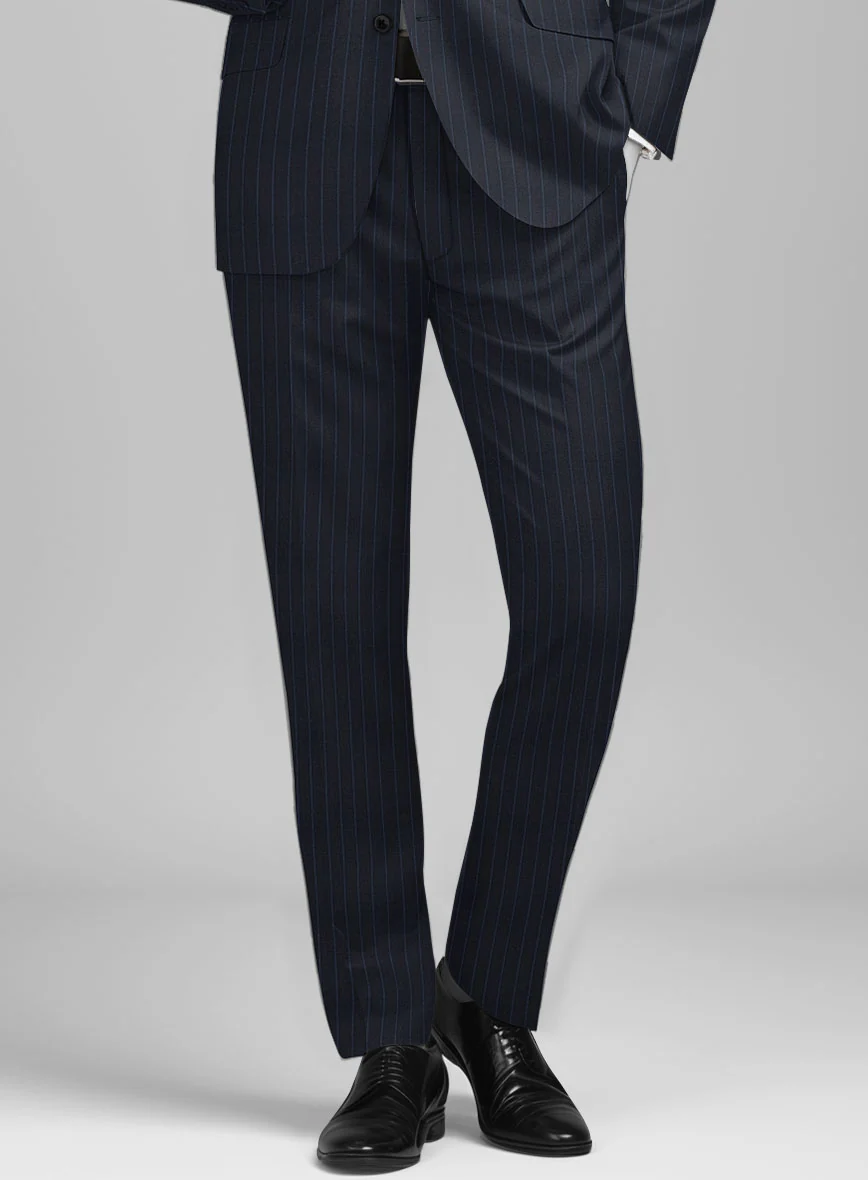 Napolean Abelino Stripe Dark Blue Wool Pants - Image 2