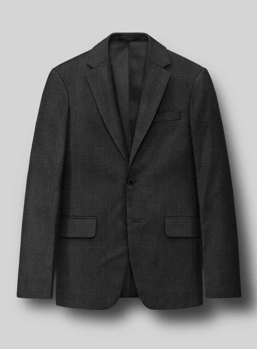 Napolean Abelino Stripe Gray Wool Suit - Image 3