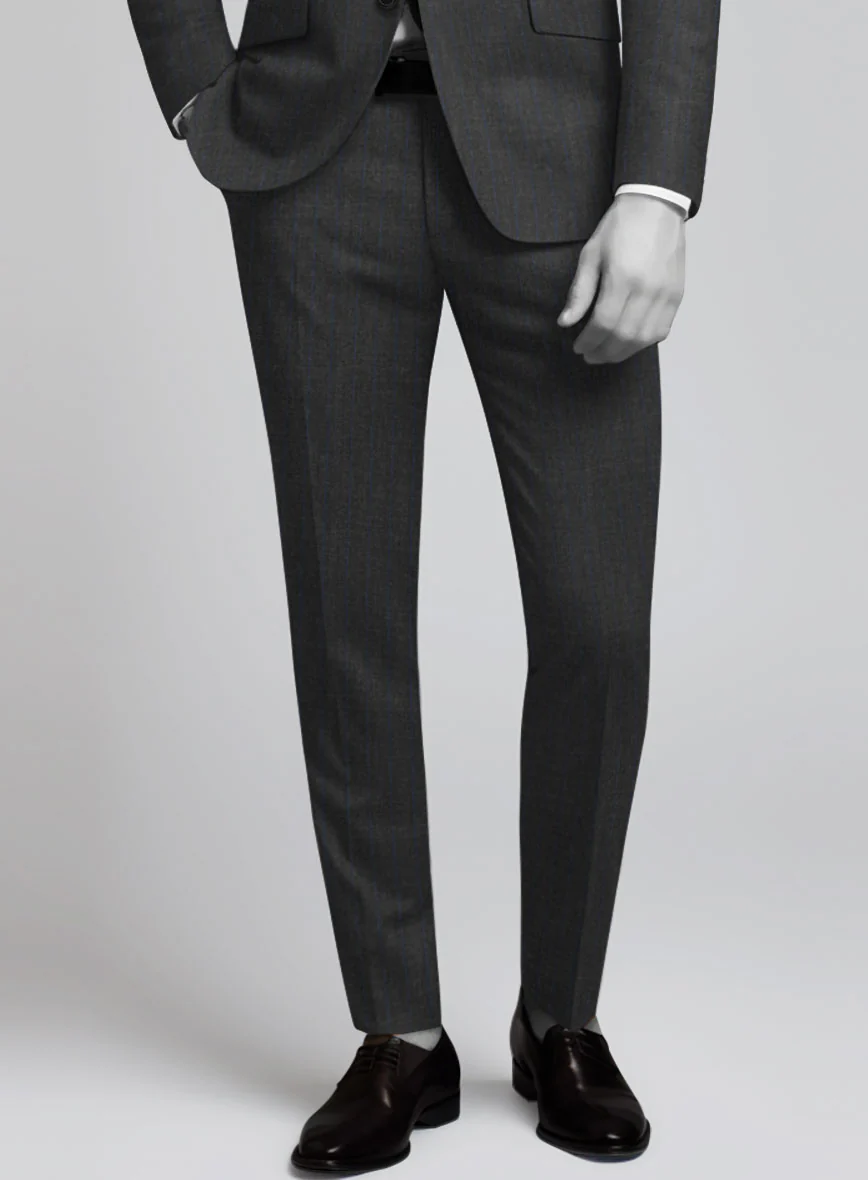 Napolean Abelino Stripe Gray Wool Suit - Image 6