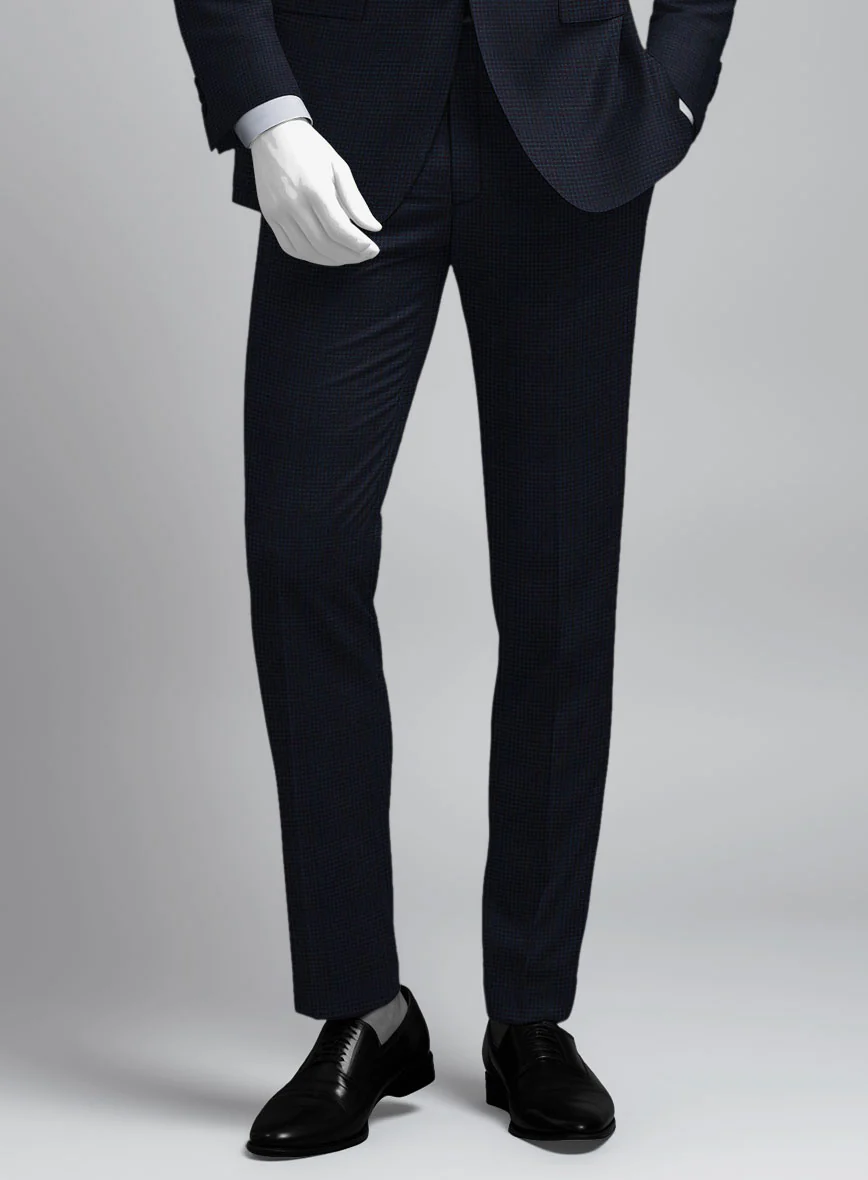 Napolean Alda Gingham Dark Blue Wool Pants - Image 2