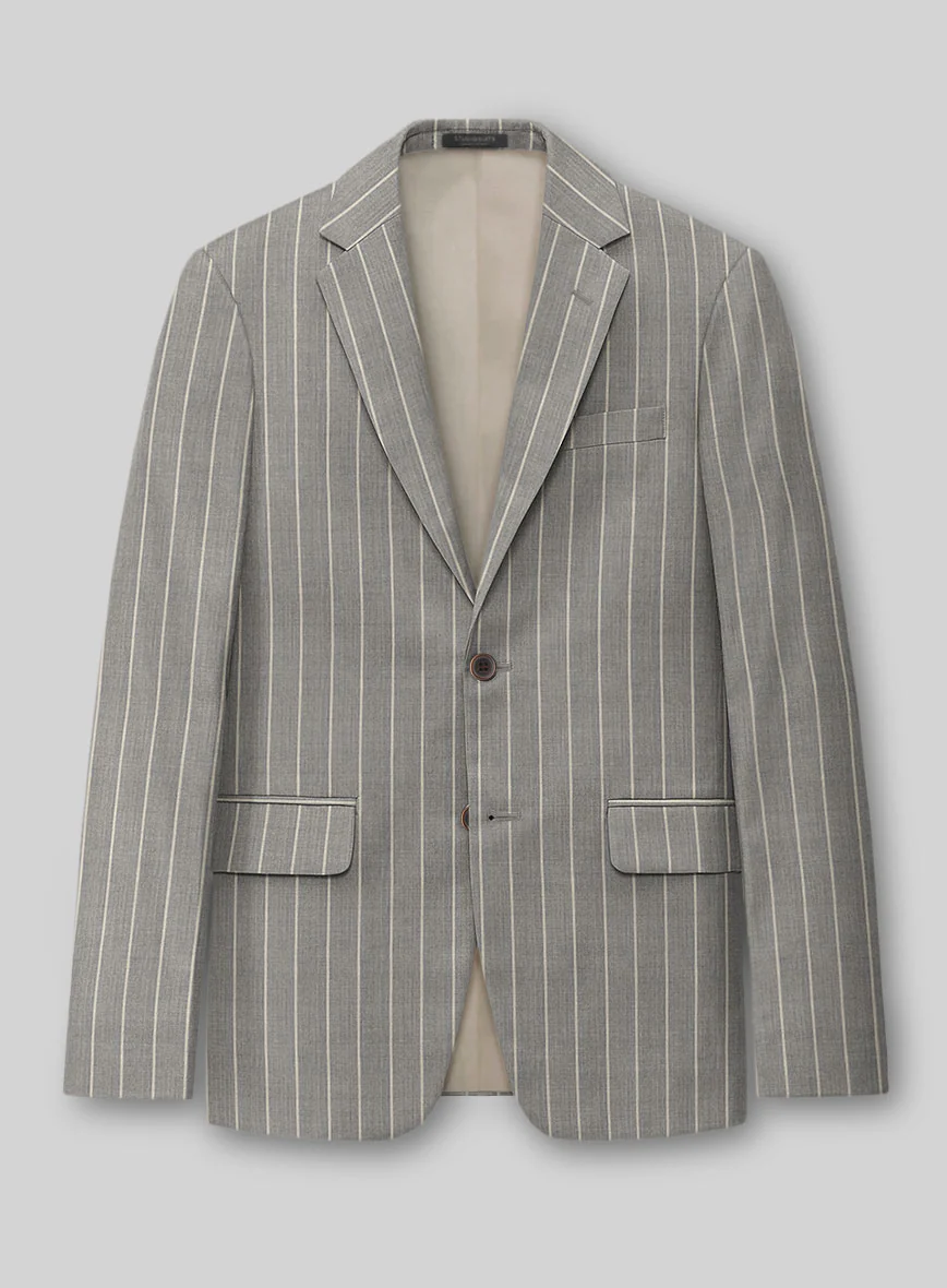 Napolean Alonzo Stripe Gray Wool Suit - Image 3