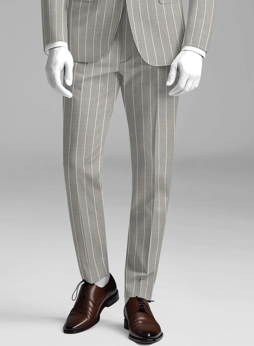 Napolean Alonzo Stripe Gray Wool Suit - Image 5