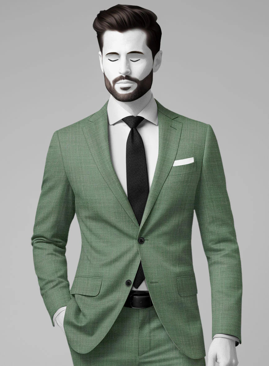 Napolean Amaro Sage Green Wool Suit - Image 3