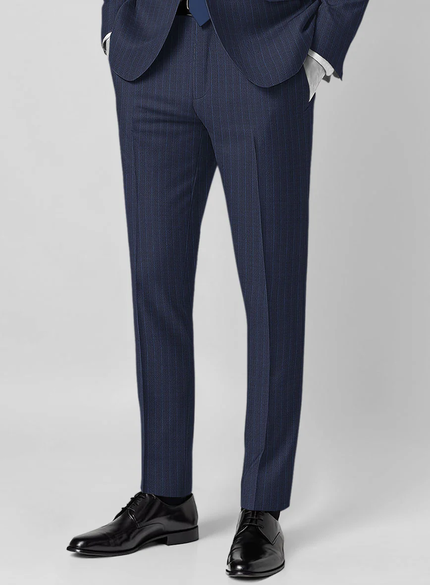 Napolean Argio Stripe Ink Blue Wool Suit - Image 6