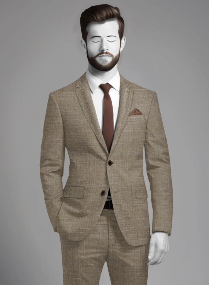 Napolean Ariel Nailhead Brown Wool Suit - Image 3