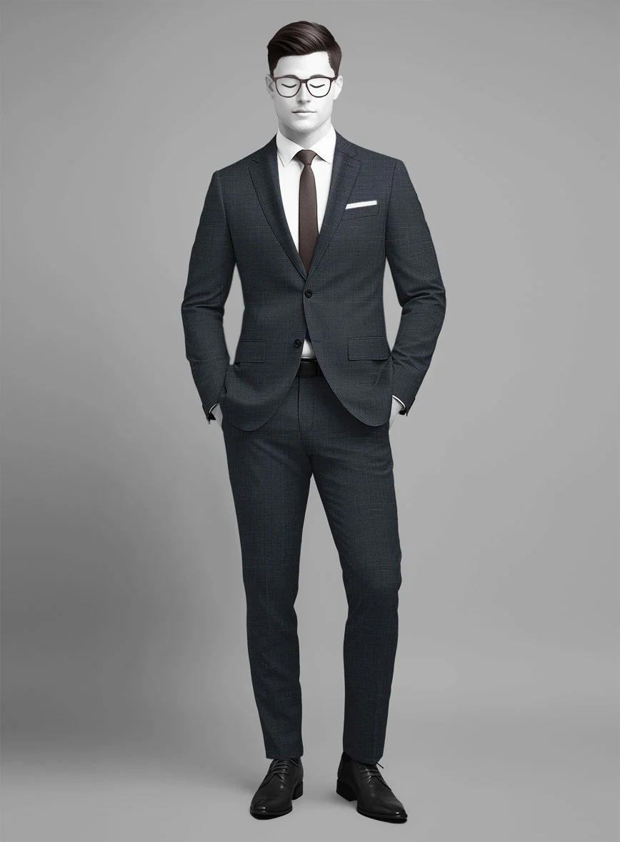 Napolean Ariel Nailhead Dark Blue Wool Suit