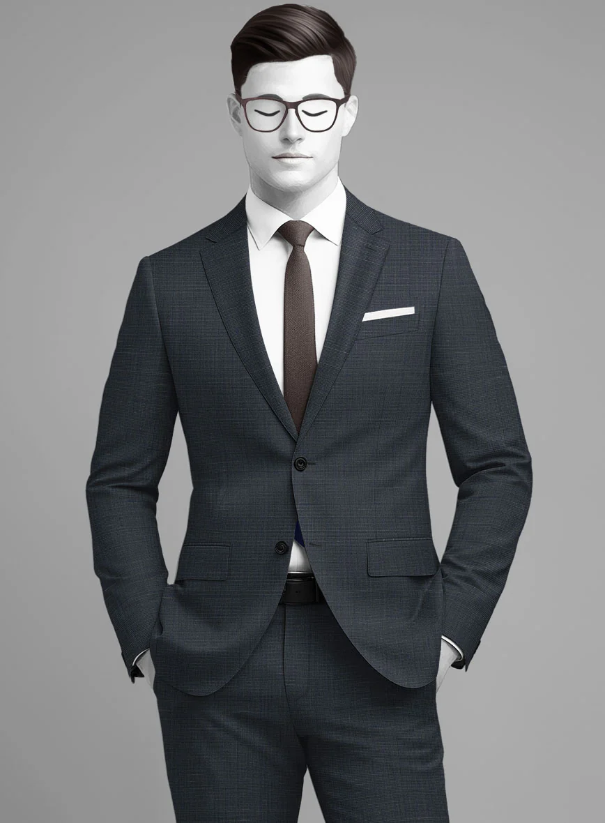 Napolean Ariel Nailhead Dark Blue Wool Suit - Image 5