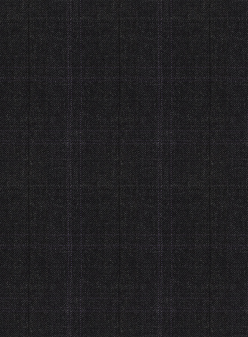 Napolean Artici Windowpane Charcoal Wool Jacket - Image 3