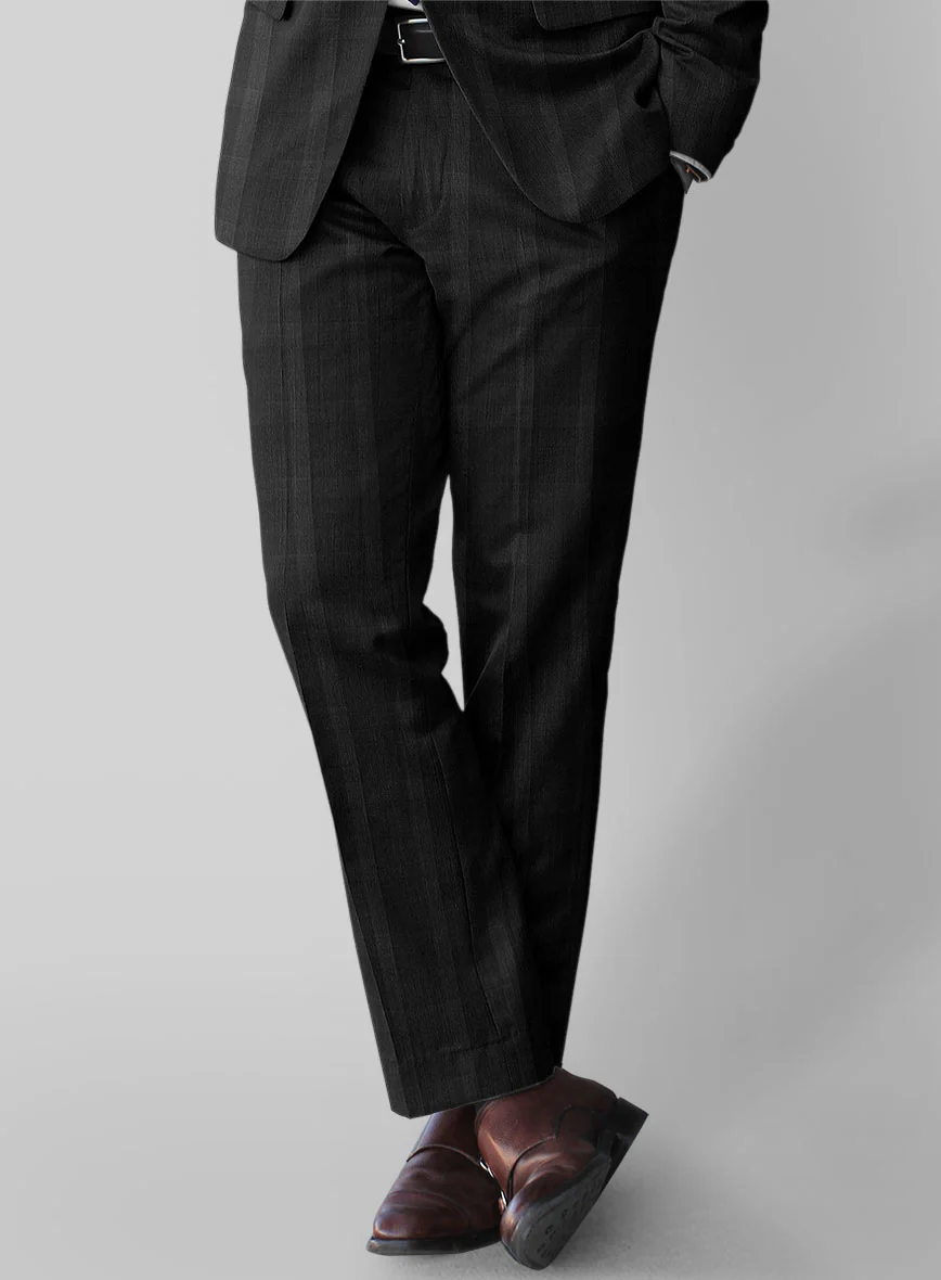 Napolean Artistic Black Check Wool Pants - Image 2