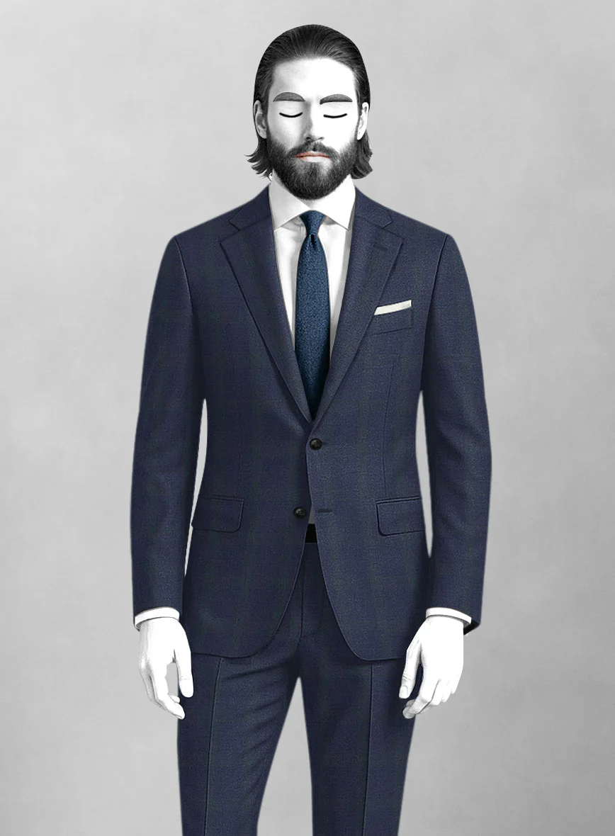 Napolean Artistic Blue Check Suit - Image 3