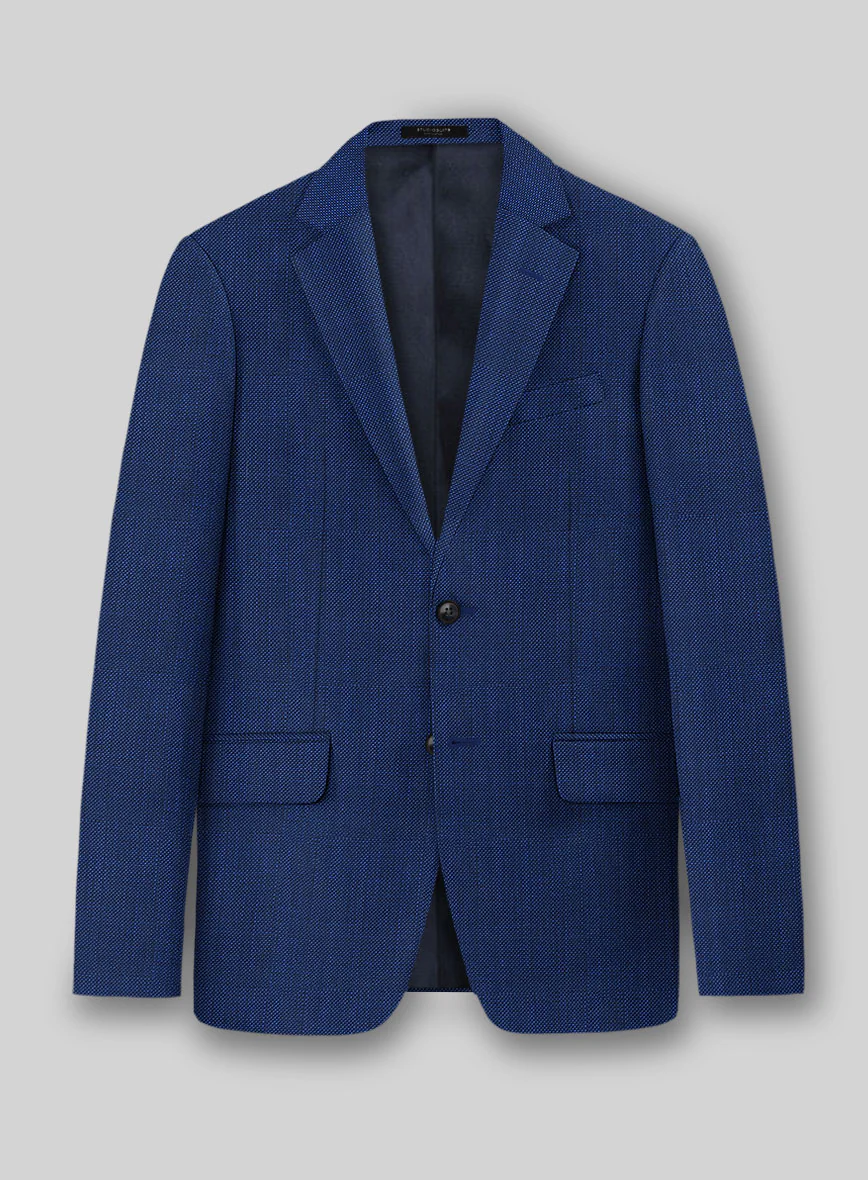 Napolean Arvett Basket Weave Blue Wool Jacket
