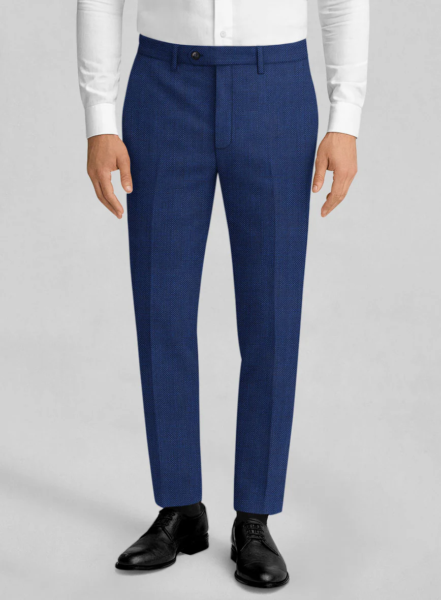 Napolean Arvett Basket Weave Blue Wool Pants