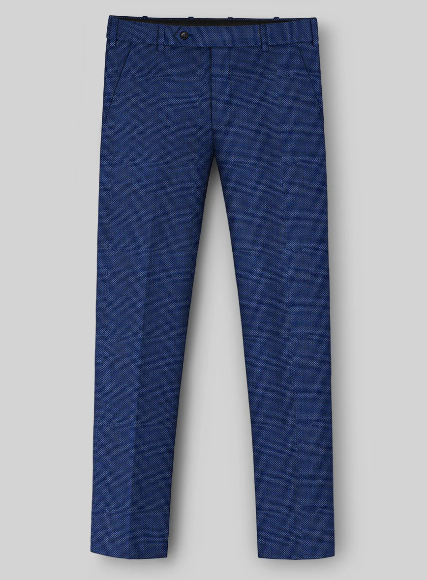 Napolean Arvett Basket Weave Blue Wool Pants - Image 2