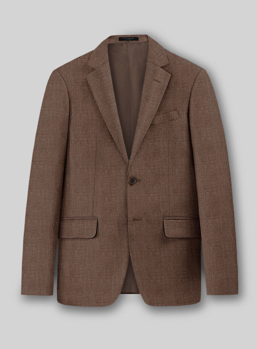 Napolean Arvett Basket Weave Brown Wool Jacket