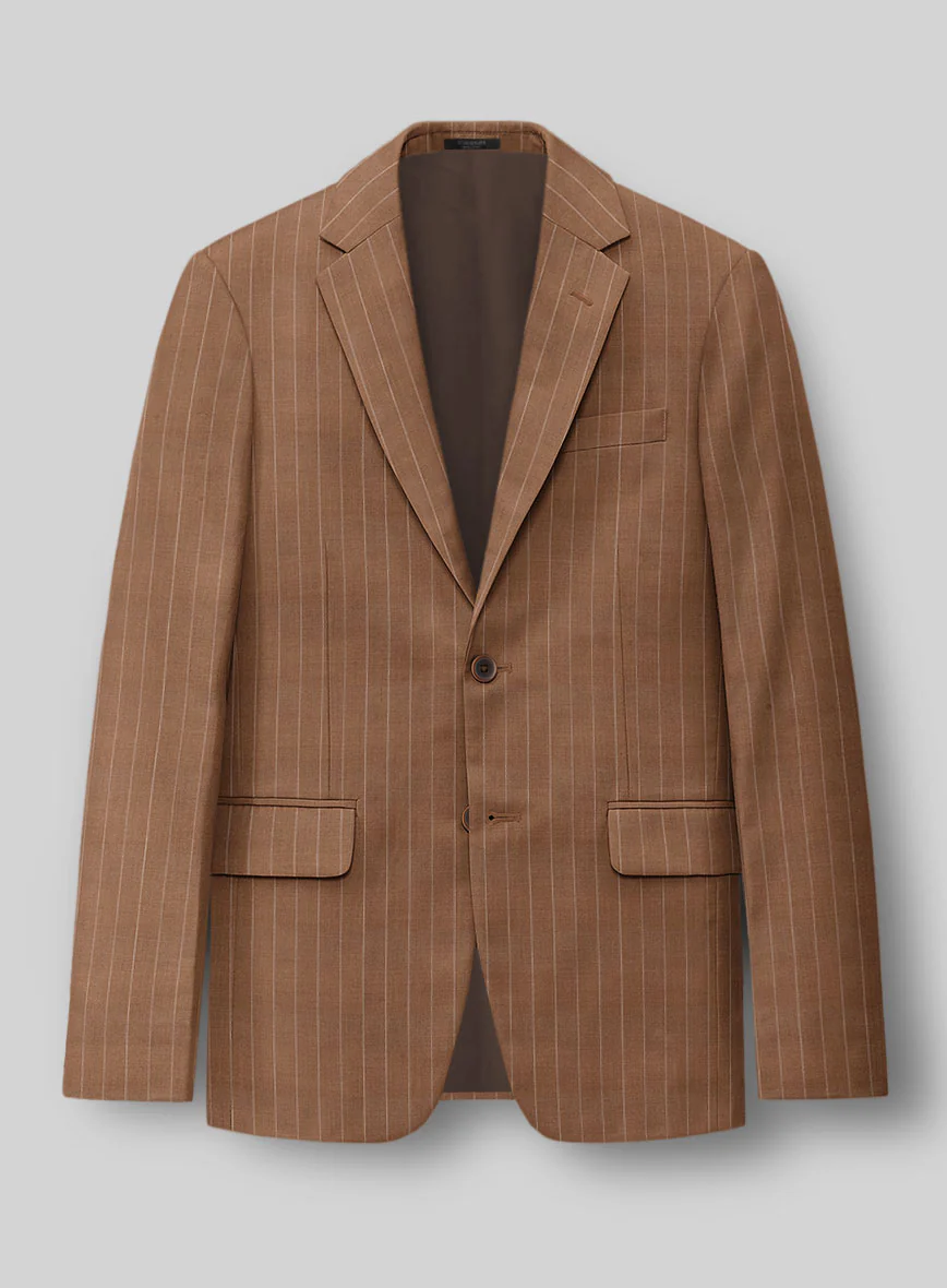 Napolean Avrino Stripe Brown Wool Jacket