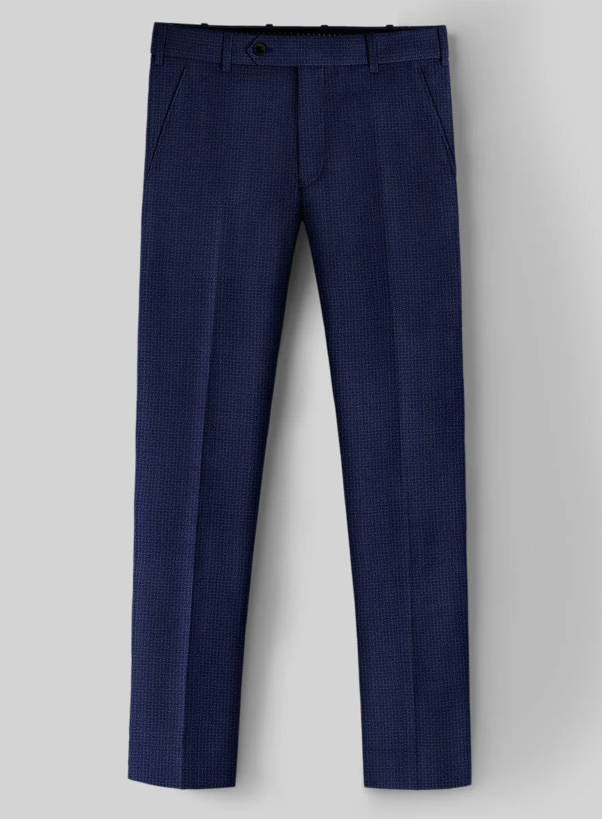 Napolean Basket Weave Blue Wool Suit - Image 5