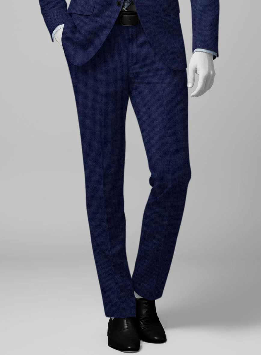 Napolean Basket Weave Blue Wool Suit - Image 6