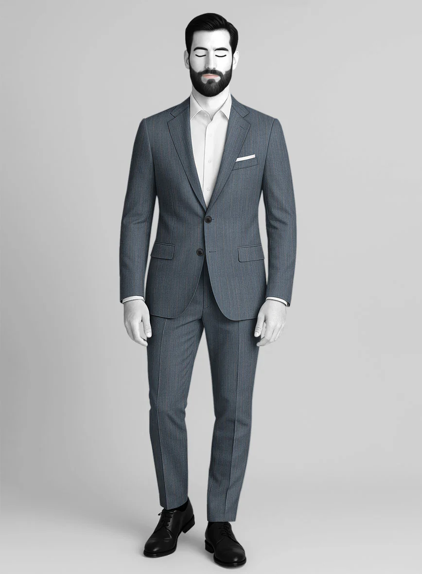 Napolean Bellagio Stripe Blue Wool Suit