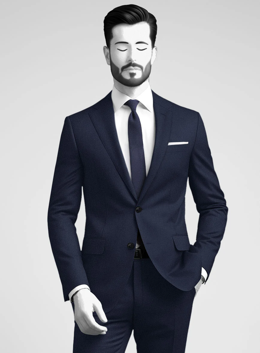Napolean Royal Blue Birdseye Wool Suit - Image 3