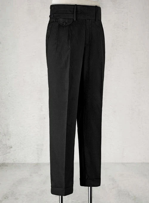 Napolean Black Double Gurkha Wool Trousers - Image 7