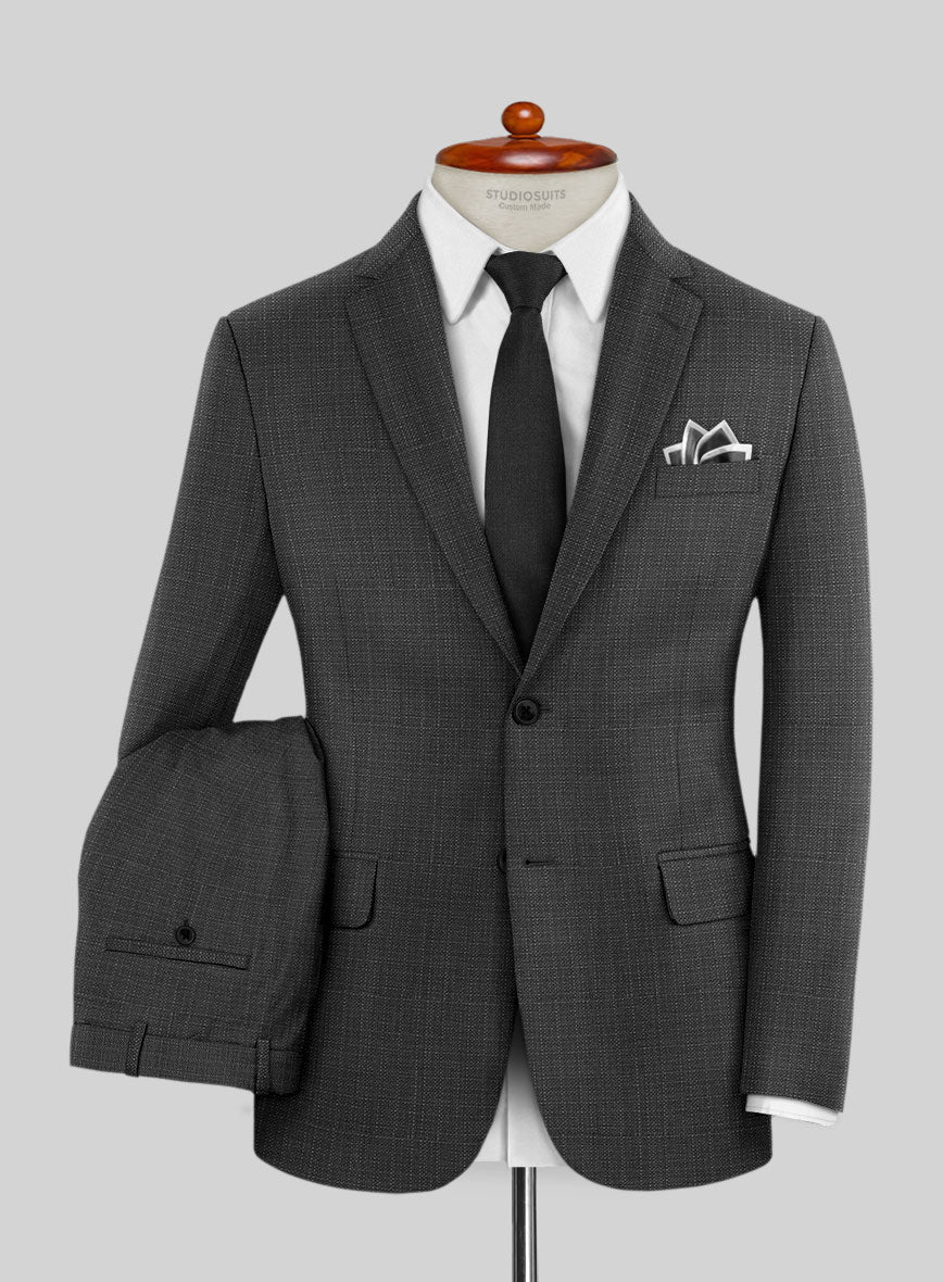 Napolean Bob Weave Charcoal Wool Suit - Image 2