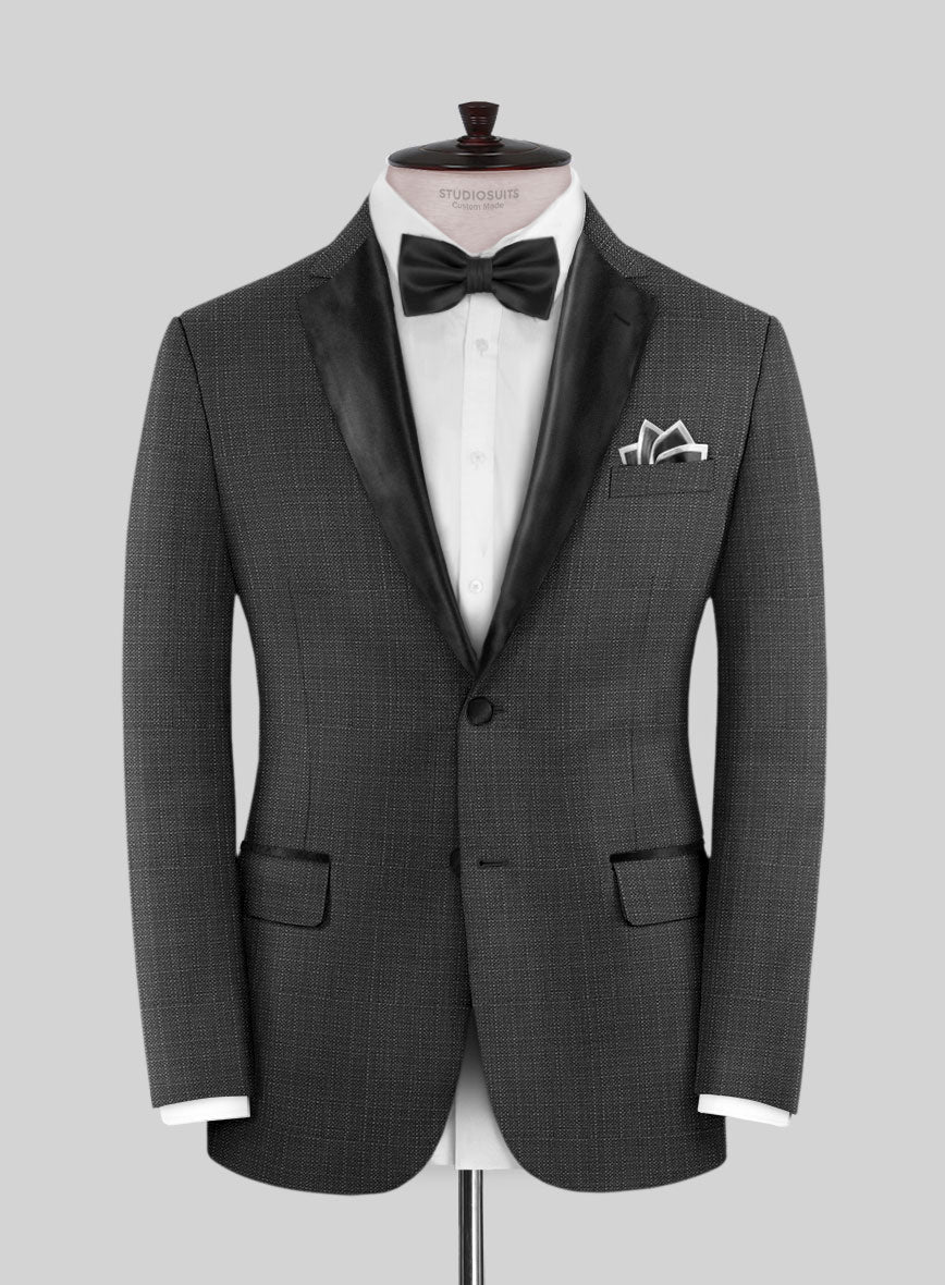 Napolean Bob Weave Gray Wool Tuxedo Suit - Image 3