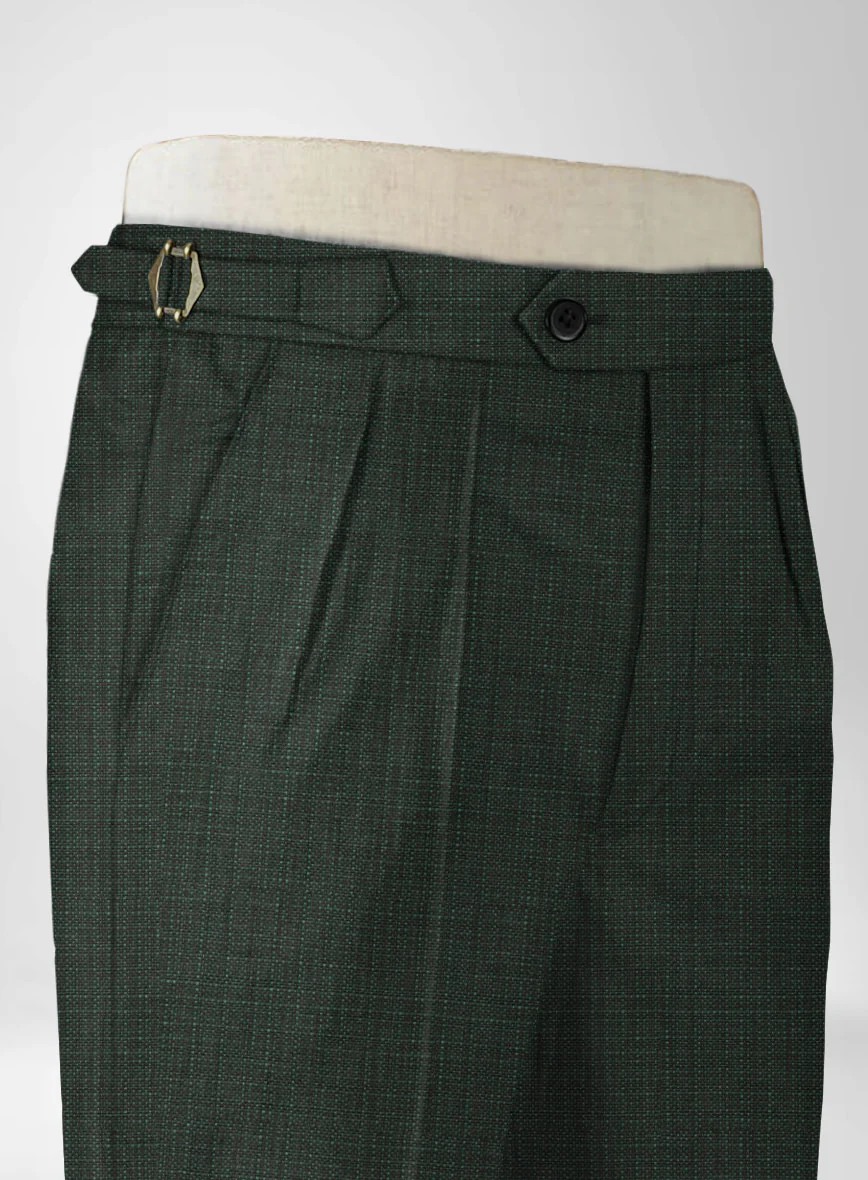 Napolean Bob Weave Green Wool Highland Trousers - Image 3
