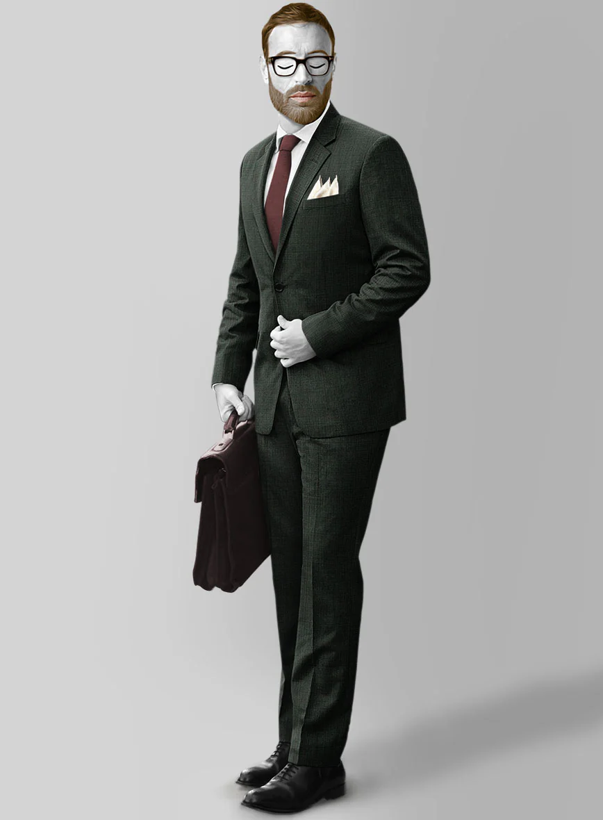 Napolean Bob Weave Green Wool Suit