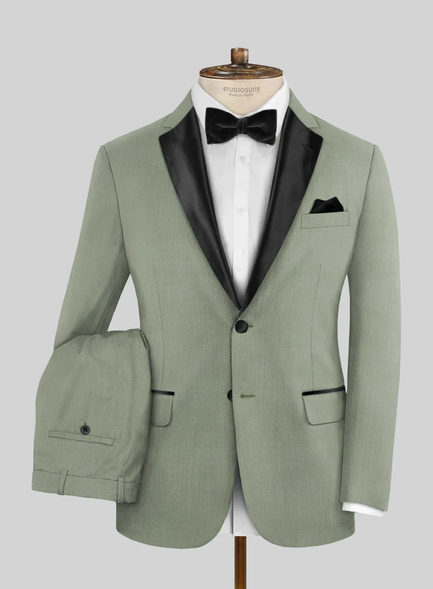 Napolean Cadet Green Wool Tuxedo Suit
