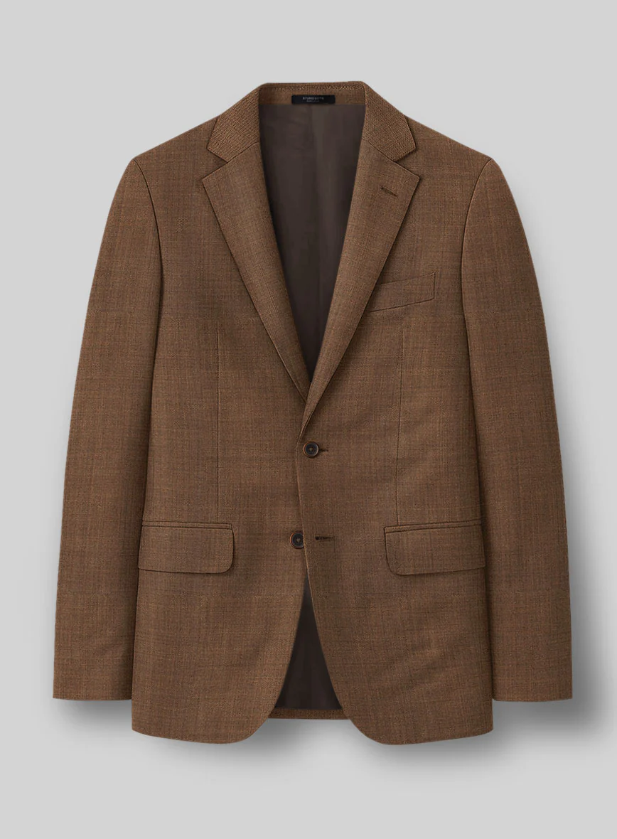 Napolean Caffaro Sharkskin Brown Wool Jacket