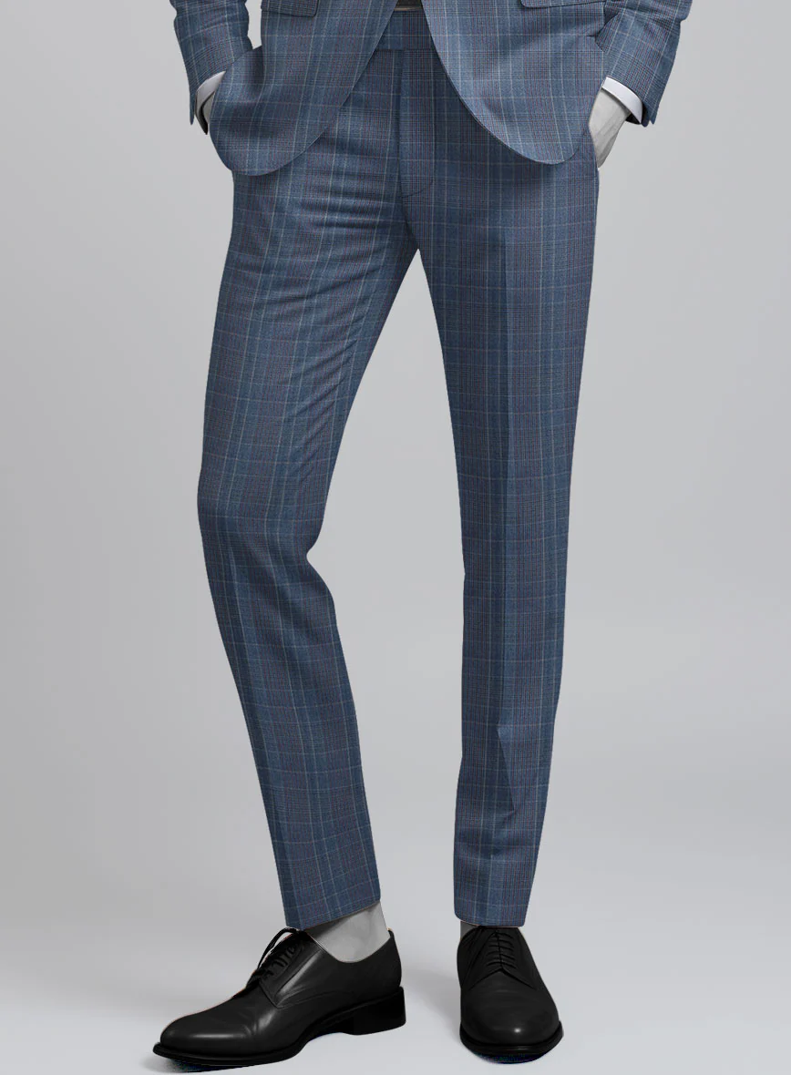 Napolean Canzo Glen Blue Wool Pants - Image 2