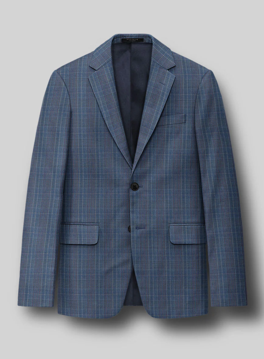 Napolean Canzo Glen Blue Wool Suit - Image 3