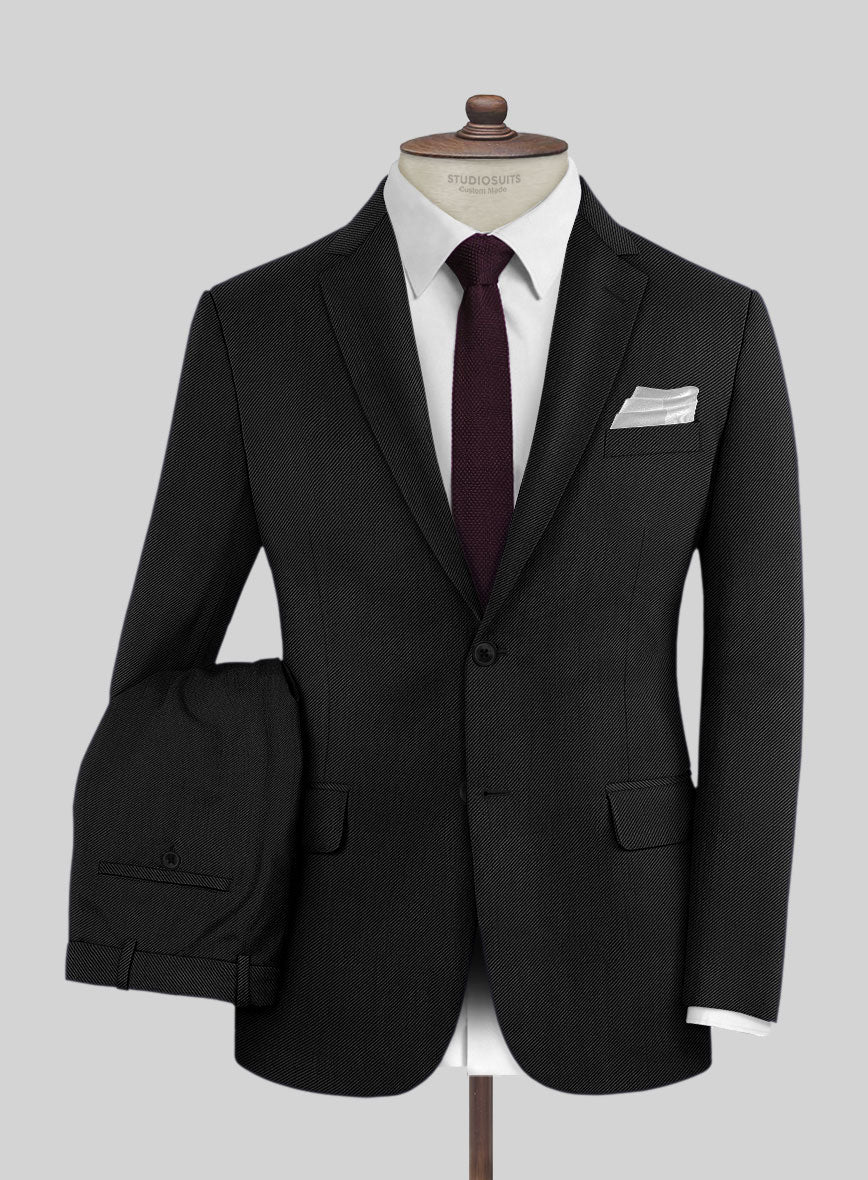 Napolean Cavalry Twill Black Wool Suit - Image 2