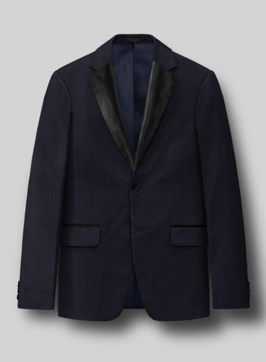 Napolean Cavalry Twill Blue Wool Tuxedo Suit - Image 3