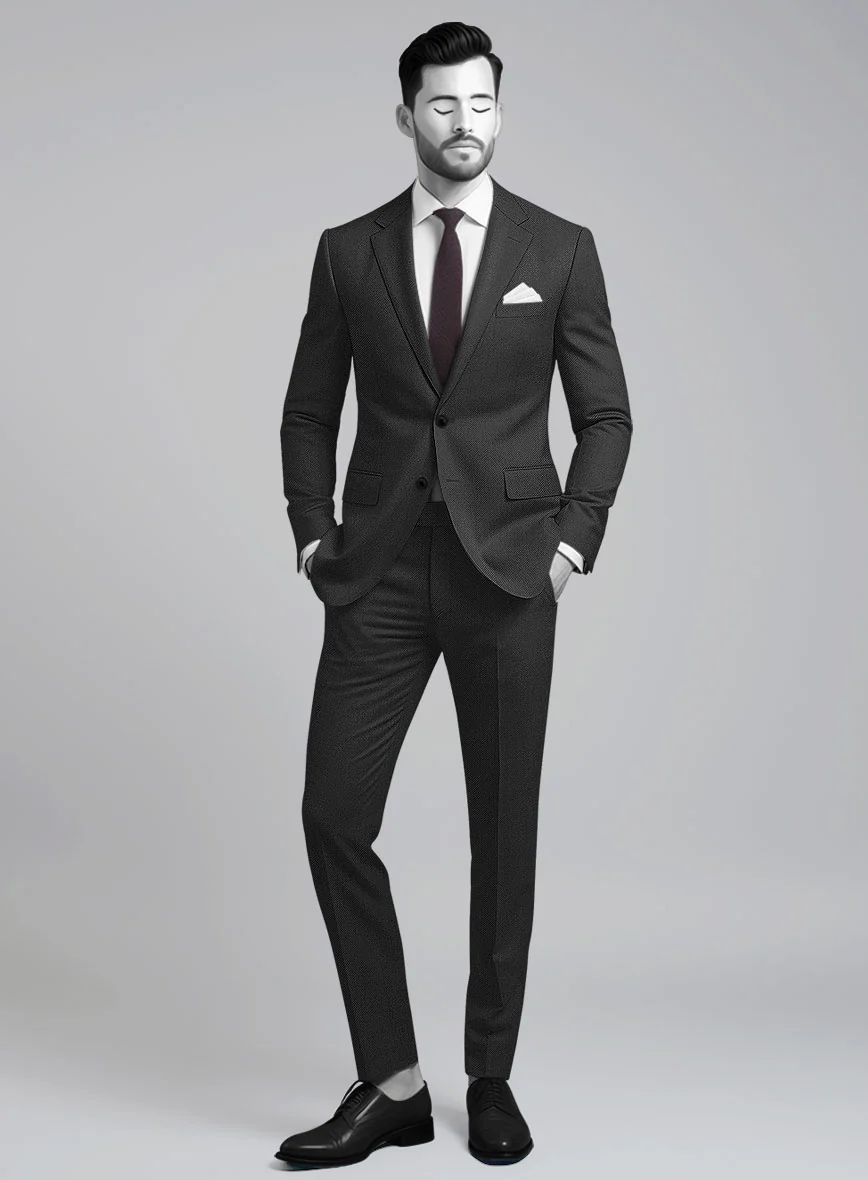 Napolean Cavalry Twill Charcoal Wool Suit