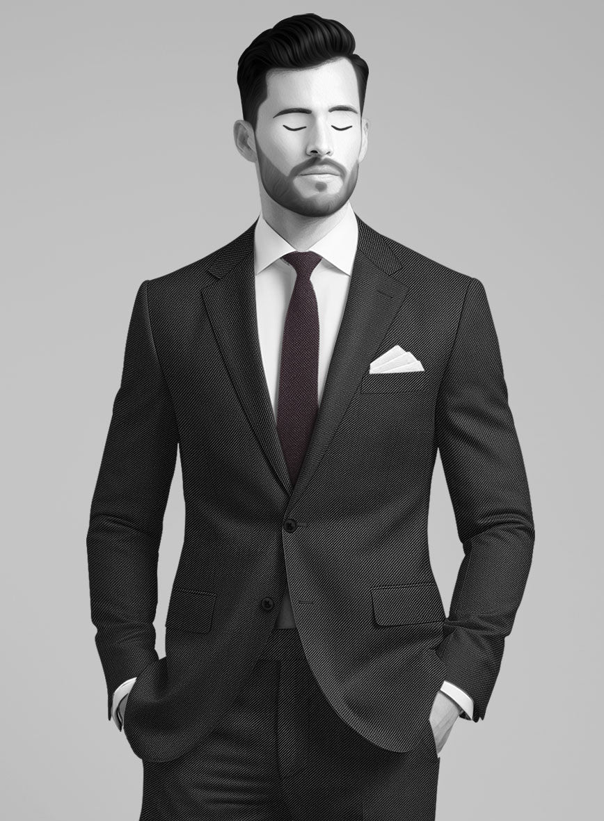 Napolean Cavalry Twill Charcoal Wool Suit - Image 4
